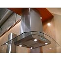36" Stainless Steel Island Range Hood With 900 CFM Touch Sensitive LED Control Panel 30 Hour Cleaning Reminder Delayed Power Auto Shut Off & 6" Round Duct