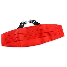 Candy Apple Red by Elite Solid red silk cummerbunds
