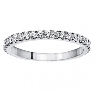 0.65 CT TW Pave Set Diamond Encrusted Wedding Band in Platinum - Size 7
