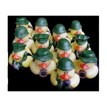 One Dozen 12 Camoflauge Camo Rubber Duck Party Favors
