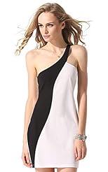 One Shoulder Sleeveless Asymmetric Polyester/Spandex Above the Knee Bodycon Dress/Party Dress/Mini Dress 