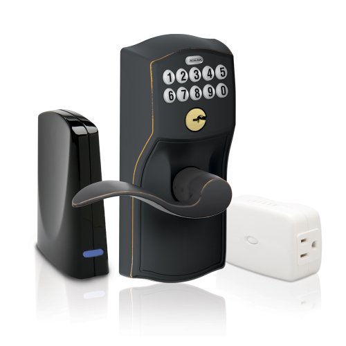 Schlage FE599GRNX CAM 716 ACC 716 Keypad Lever Home Security Kit with Nexia Home Intelligence, Aged Bronze (Z-Wave)