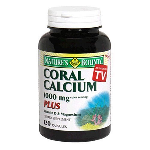 Nature's Bounty Coral Calcium Plus Vitamin D & Magnesium, 1000 mg, 120 Capsules (Pack of 2)