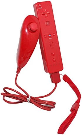 SERVISE4U Nunchuck and Remote Controller for Nintendo Wii With Protective Silicone Case Red