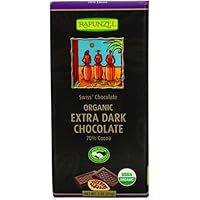 Rapunzel Pure Organic Extra Dark Chocolate 70%, 3-Ounce Bars (Pack of 12)