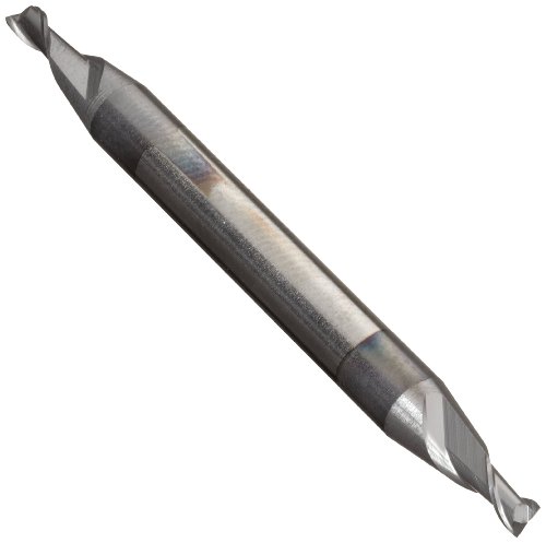 Niagara Cutter 88803 High Speed Steel (HSS) Square Nose End Mill, Stub Length, Double End, Inch, TiCN Finish, Roughing and Finishing Cut, 35 Degree Helix, 2 Flutes, 2" Overall Length, 0.109" Cutting D