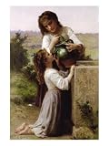 At The Fountain Premium Poster Print by William Adolphe Bouguereau, 12x16