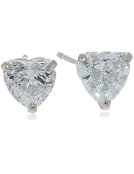 10k White Gold Heart Stud Earrings