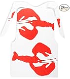 (24 Pack) Disposable Lobster Plastic Bibs Seafood Poly Bib