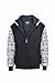 Lee Hanton Men's Full-Zip Graphic Sherpa-Lined Fleece Hooded Sweatshirts Coat Black