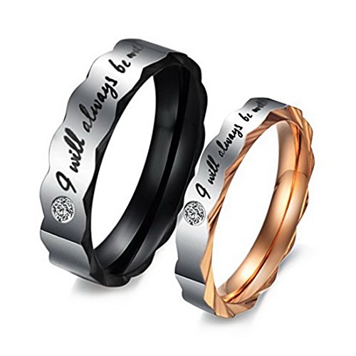 Men,Women's Stainless Steel Ring Band CZ Black Silver Gold Valentine Wedding Engagement Promise