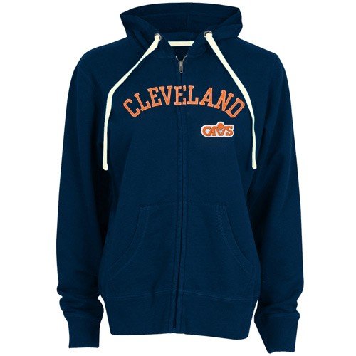 Majestic Cleveland Cavaliers Ladies Navy Blue We've Got the Look Full Zip Hoody Jacket (Medium)
