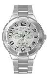 GUESS #G10179G Men's Waterpro Stainless Steel Silver Dial Calendar Watch