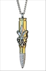 Bullets 4 Peace Stainless Steel Fleur De Lis with Pave Swarovski Crystals