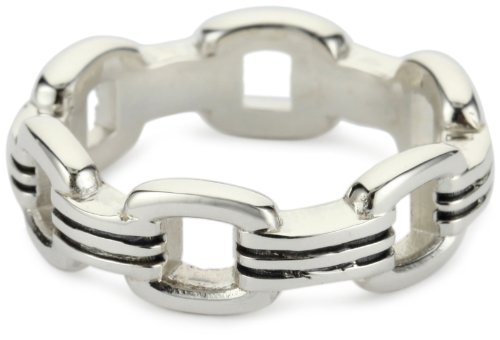 Zina Sterling Silver Link Wedding Band, Size 11