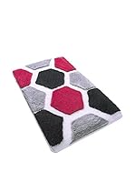 Pandora Set Alfombra de Baño 3 Uds. Tenedos Negro/Gris/Magenta 60 x 100 cm + 50 x 60 cm + 47 x 50 cm