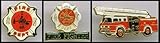 Q -Fireman Firefighter Hat Pin Set of 3- - Pin Hat Vest Lapel - Fire Man Fire Fighter Fire Truck Fire Dept -Department Set
