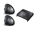 2 KENWOOD KFC-W3012 (12 inch 1200 Watt Subwoofers) & KENWOOD KAC-8104D (Mono Channel Amplifier) PACKAGE DEAL