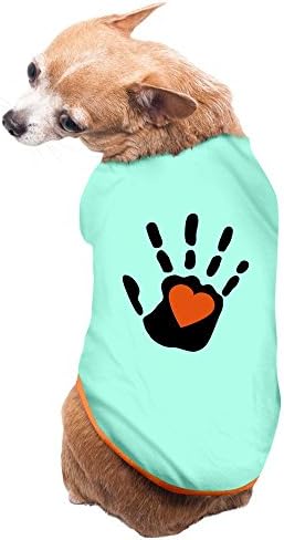 PuppyFasion Love Handprint With Red Heart Cute Pet Dog Vest SkyBlue