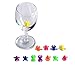 Culina® Wine Glass Markers Silicone, 12 pcs, Colorful Set of Rubber Characters