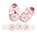 Tuoting Infant Baby Girl Shoes,Baby Mary Jane Flats Princess Dress Shoes with Headband for Newborns, Infants, Babies, and Toddlers (0-6 Months Infant, M1912 Pink)