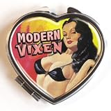Womens Hand Made Retro "Modern Vixen Heart" Compact Mirror Case