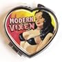 Womens Hand Made Retro "Modern Vixen Heart" Compact Mirror Case