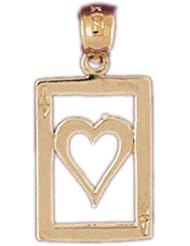 Dazzlers Solid 14k Gold Ace Heart Charm Pendant Available in three colors from jewelsberry (weights: 1.2 grams only)