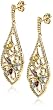 18k Gold Overlay Sterling Silver Multi-Gemstone Dangle Earrings