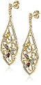 18k Gold Overlay Sterling Silver Multi-Gemstone Dangle Earrings