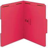 Smead Fastener File Folder, 2 Fasteners, Reinforced 1/3-Cut Tab, Letter Size, Red, 50 per Box (12740)