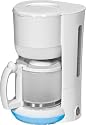 LUXUS KAFFEEMASCHINE MIT BLAU BELEUCHTETEM UNTERGRUND SOWIE SATINIERTER GLASKANNE FÜR 12 TASSEN 1,2 LITER 980 WATT WARMHALTEPLATTE IN EDLEM WEISS NEU + OVP