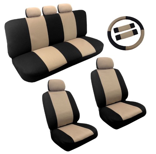 Dual Color Tan Black Two Tone Car Seat Covers Steering Wheel Set 14pc Racing For Toyota Corolla Ramononoaeraaa Dual Color Tan Black Two Tone Car Seat Covers Steering Wheel Set 14pc Racing For Toyota Corolla Ramononoaeraaa