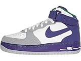 Children's Nike Air Force One Mid (White-Club/Purple-Victory/Green-Wolf/Grey)(Size=12.5M)