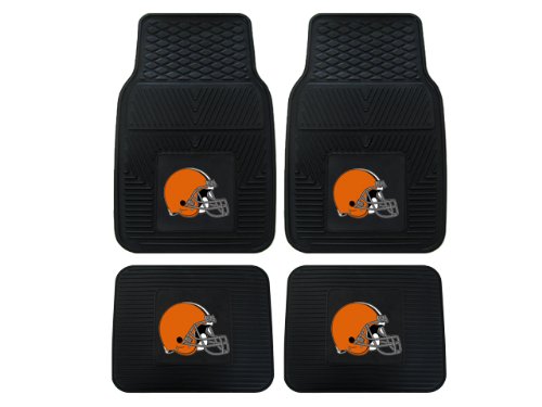 A Set of 4 NFL Universal Fit Front and Rear All-Weather Floor Mats - Cleveland Browns