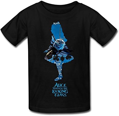 KTIY 6-16 Years Old Girls Alice Through The Looking Glass Poster T-shirts Black Size S