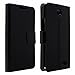 Okeler Fashion PU Leather Wallet Magnetic Flip Case Cover for Lenovo A820 A820T Black with Free Pen