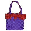 Large Bow Bucket Purse - Red/Purple