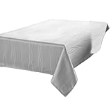 Benson Mills Gourmet Spillproof Heavy Weight Fabric Tablecloth, White, 60-inch by 104-inch