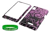 Purple with Black Swirl Design Snap On Hard Case for Motorola Droid 2 A955  ....