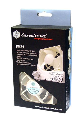 Silverstone 80 mm Case Fan with Silver Adjustable Fan Controller FM81 Silver