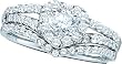 Ladies 14k White Gold .76 Ct Round Cut Heart Shaped Diamond Wedding Engagement Bridal Ring Set