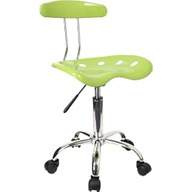 Vibrant Apple Green and Chrome Computer Task Chair with Tractor Seat [LF-214-APPLEGREEN-GG]