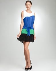 Colorblock Pleated Dress