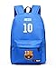 Fc Barcelona Messi #10 Backpack Schoolbag Soccer World (Blue)
