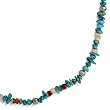 Sterling Silver, Turquoise and Orange Spiny Shell Necklace, 16-20"