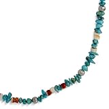 Sterling Silver, Turquoise and Orange Spiny Shell Necklace, 16-20"
