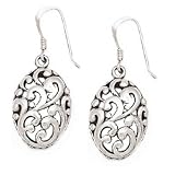 925 Silver Oval Filigree Earrings