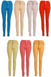 24d New Ladies Baby Pink Denim Skinny High Waisted Womens Chino Jeans Size 8 Uk: baby pink jeans