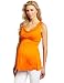 Three Seasons Maternity Women's Maternity Solid Cowl Neck Top, Passion Orange, Medium